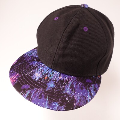 Wuke Brand Black Purple Blue Snapback Hat Ball Cap
