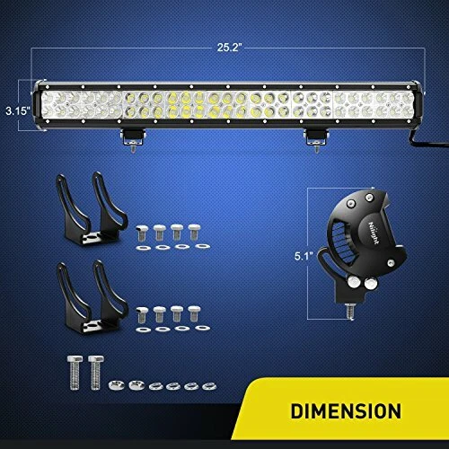 Combo de luces LED Nilight 25" 162W punto de inundación luces de conducción para SUV todoterreno Foto 3 de 4