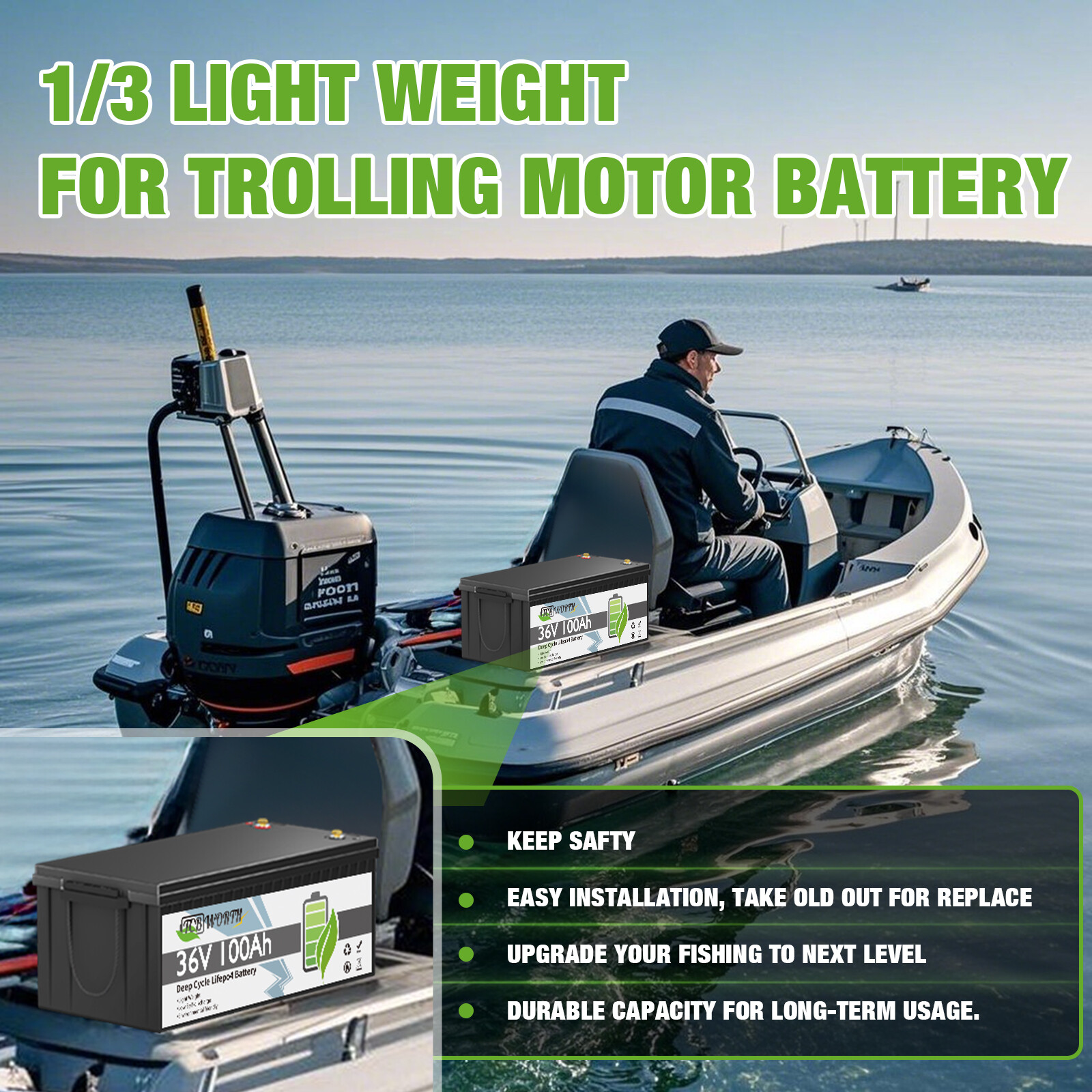 36V 100Ah Lithium LiFePO4 Battery 200A BMS 10 Year warranty for Golf cart EV RV