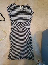 Tacera blue-gray stretchy short sleeve dress size petite M