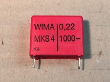10 WIMA 0.22uF Film Capacitors 1,000v MKS4 1kv 220nF 0.22MFD Caps New  Tested 