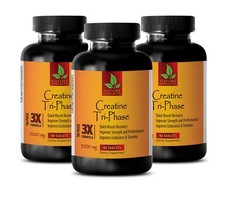 Muscle Growth - Creatine Tri-Phase 5000mg - Weight Gainer - 270 Tablets 3 Bottle