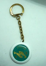 Vintage Sperry Univac 1970's Pisces Astrological Keychain Rare Gold Tone