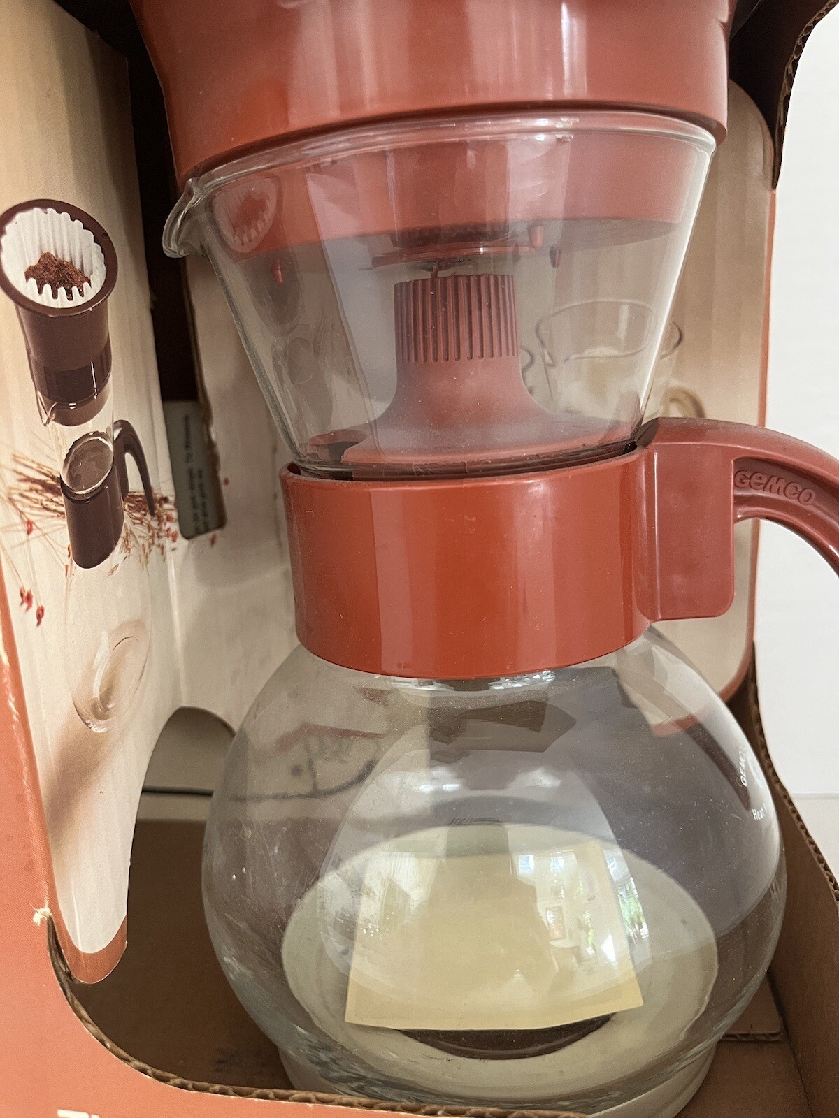 Vintage Gemco THE WHISTLER Whistling Tea Kettle Coffee System Brewer Drip