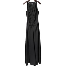 J. Crew Full Length Embellished Ruched Dress Size 6 Black Maxi NWT CD510