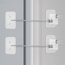 2 Pack Fridge Lock Freezer Lock with 4 Key for Child Safety Refrigerator Locks