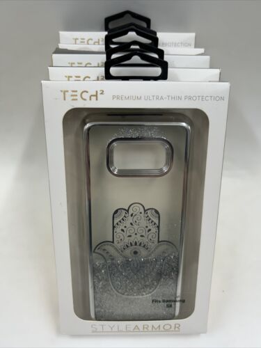 Lot de 5 étuis ultra minces argent paillettes liquides Hamsa Tech2 Premium Samsung S8 - Photo 1 sur 5