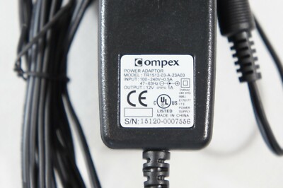 Genuine Compex Stimulator Wall Charger 12V, 1A (TR1512-03-A-23A03