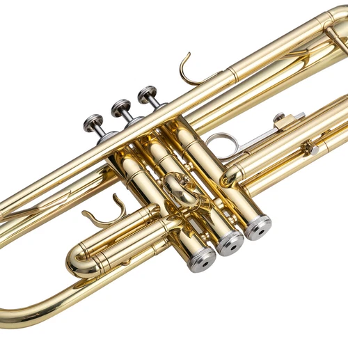 Glarry Brass Trumpet Bb with 7C Mouthpiece Standard Student or Beginner Golden - Picture 5 of 10