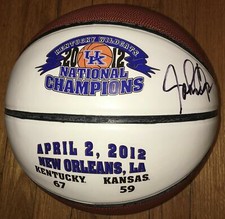 JOHN CALIPARI SIGNED Kentucky UK 2012 National Championship Basketball w/COA