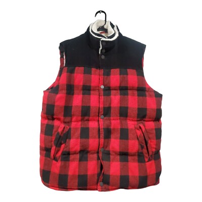 The Normal Brand Red Buffalo Plaid Sherpa Lined Full-Zip Pockets