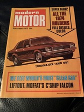 Car magazine Modern Motor 1973 September Holdens 1974 Xy Atcc Lift out