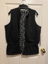 Chaus Sport Ladies Gray Quilted Vest Size Medium Nwt Vintage