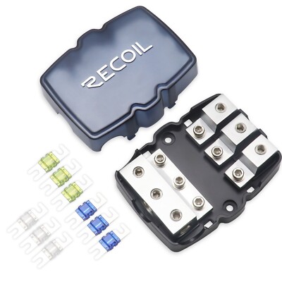 RECOIL MFH13 A  3-Way Mini-ANL Fused Distribution Block, Solid Brass
