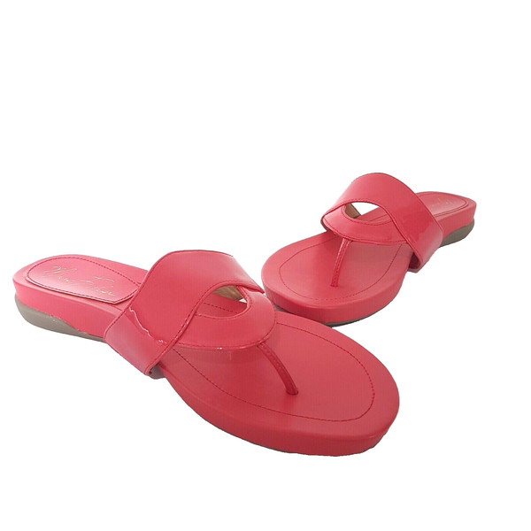 Marc Fisher Thongs Sandals SZ 8 Pink Comfort Summer Shoes Slip Ons MFANYSSA