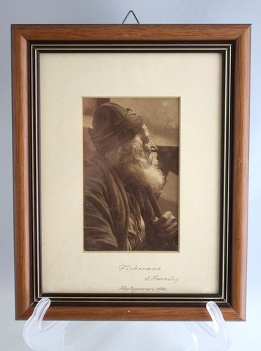 2 Antique Jewish Photogravure Postcards Narinsky Rabbi Fisherman Palestine 1921 - Picture 7 of 12