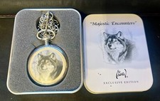 Majestic Encounters- Wolf Pocket Watch by Avon