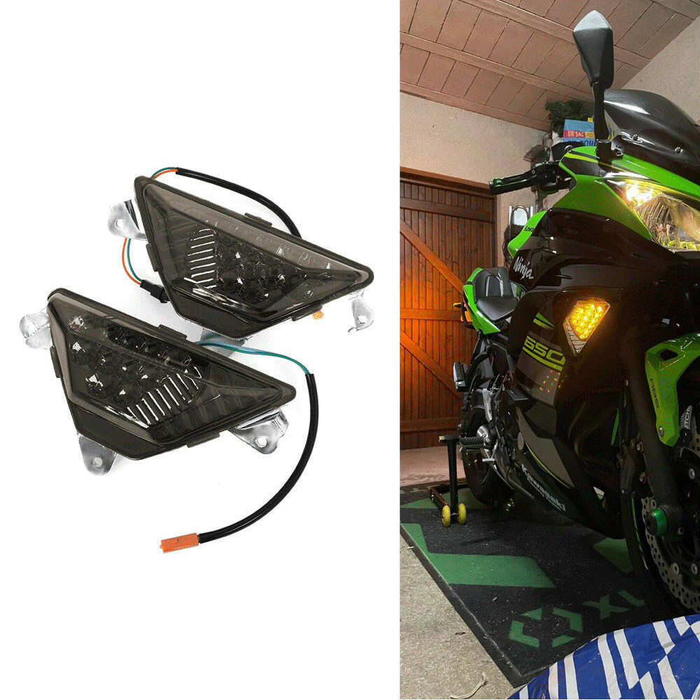 Front LED Turn Signal Light Lamp For KAWASAKI ZX6R NINJA 1000/250
