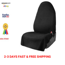 Waterproof Towel Car Seat Cover Front Bucket Black Universal Fit Non Slip