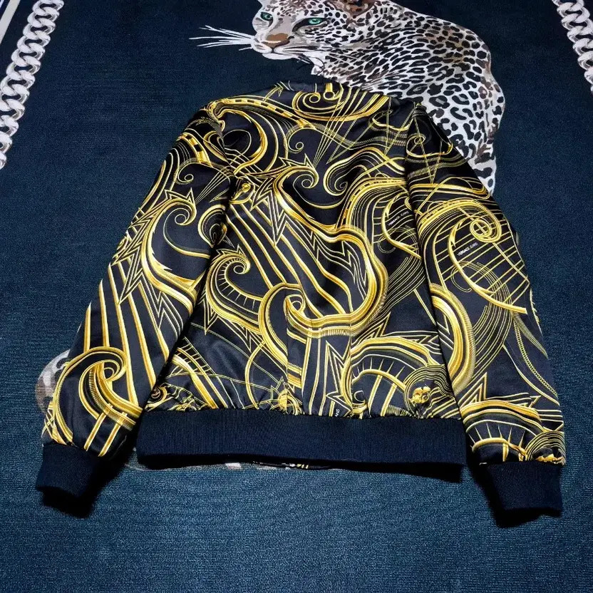 Versace Baroque Pattern Bomber Jacket Men Size 52… - image 4