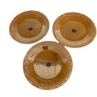 3 Fire King Peach Lustre Laurel Leaf 9 Inch Dinner Plates