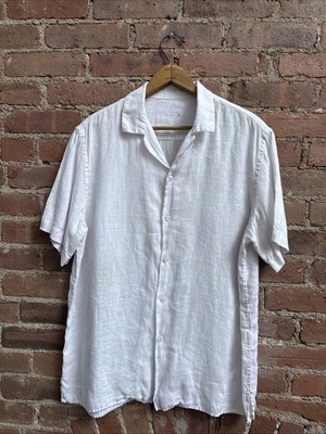 Altea Men s Linen Camp shirt, Sz Large, Faded Pink