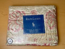 New Vintage Ralph Lauren Queen Flat Sheet Amelia Floral Tan 100 cotton