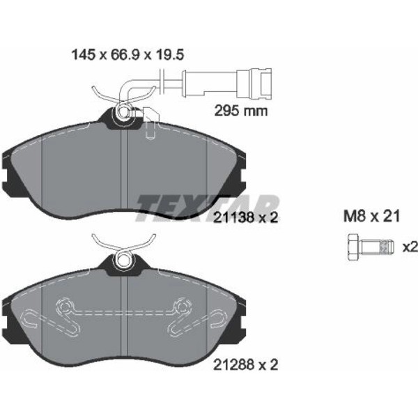 Textar 2113802 Bremsbelagsatz FüR Audi 100 C3 80 B4 B3 90 B3 200 C3 443 444 445-image