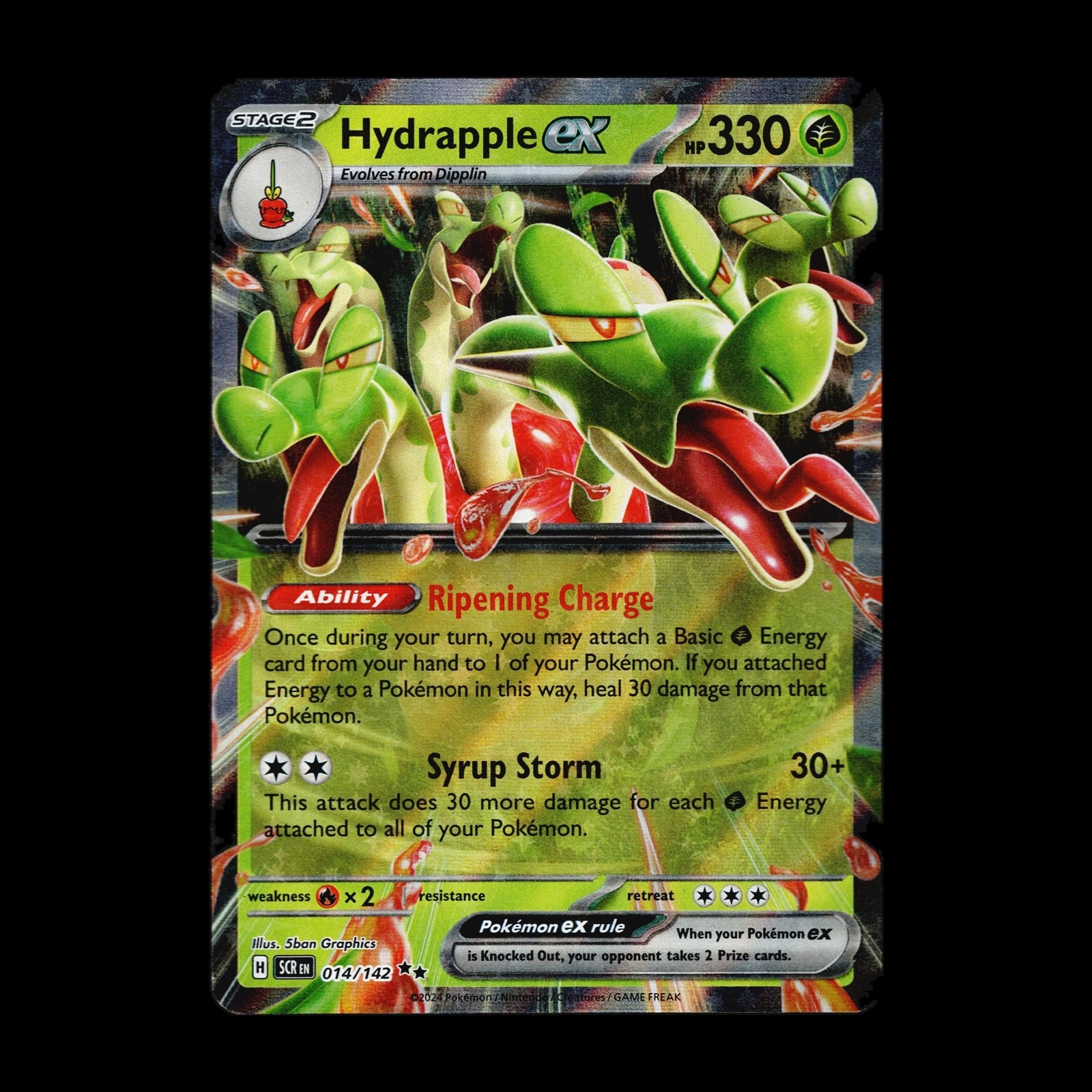 Hydrapple ex 014/142 SV07: Stellar Crown Holo Pokémon TCG NM