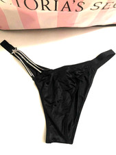 Victoria's Secret Shine Shooting Star Brazilian Panty Black S,M, L NWT