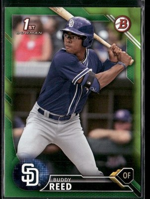 2016 Bowman Draft Draft Picks Green /99 Buddy Reed #BD-15 San Diego Padres