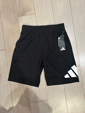 Adidas Boys Black and White Shorts with Drawstring Size Medium Youth
