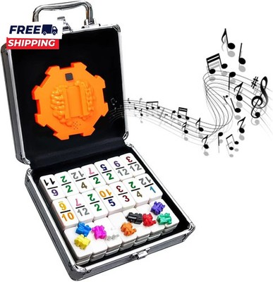 Mexican Train Dominoes Set Hub with Real Train Sound Double 12 Colored NumberMex