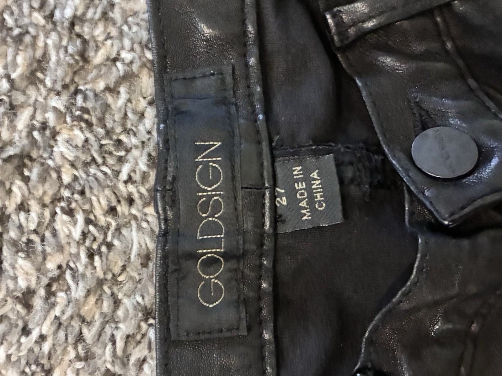 GOLDSIGN Women's Black Jeans Solid Pattern Back P… - image 3