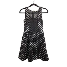Collective Concepts Dress Womens Small Black White Polka Dot Mini Sleeveless