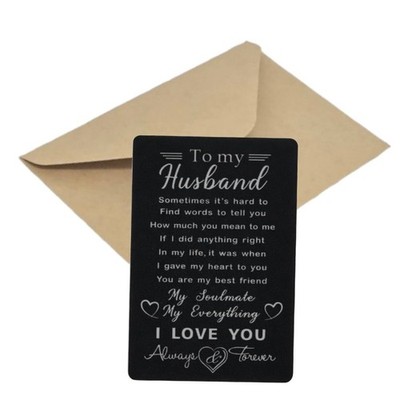 Compact Engraved To My Husband Sentimental Soulmate Love Anniversary Wallet Card