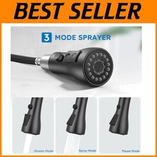 Contemporary Matte Black Faucet for 1 or 3 Hole Installation