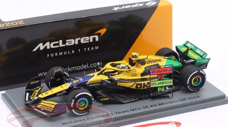 Lando Norris McLaren MCL38 Tributo Senna Monaco GP 2024 Scale 1/43 Spark - Imagen 3 de 3