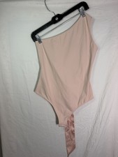 Women's Pink Tie Back Stretch One Piece Bodysuit