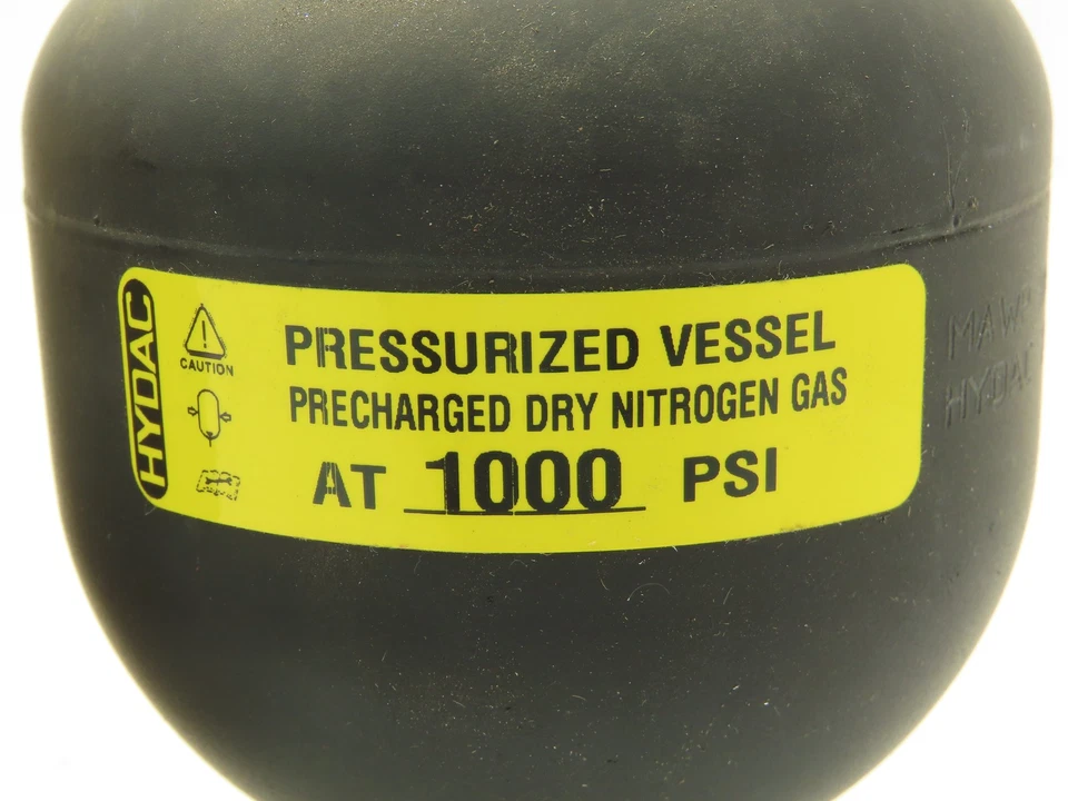 Acumulador de diafragma hidráulico Hydac MAWP 3000 PSI 20 pulgadas cúbicas SAE 1/2-8 Foto 3 de 4