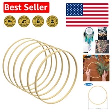 Stylish 6 Pack Natural Bamboo Hoops - Ideal for Dream Catchers and Wreaths
