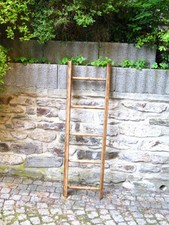 sch&ouml;ne alte Holzleiter_137 cm # Blumenampel/Ranke_Handtuchhalter_DEKO (Bl 105)