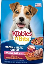 Dog food bacon&Steak Flavor Dry Dog Food,Mini Bits Small Breed Savory 3.5 lb.Bag 2.57 per pound