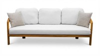 Modernes 3-Sitzer Sofa Beige Holzgestell Wohnzimmer Komfort Design