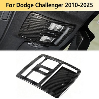Carbon Fiber Roof Reading Light Lamp Cover Trim For Dodge Challenger 2010-2025