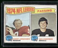 1975 Topps #2 1974 NFL Passing Leaders (Sonny Jurgensen / Ken Anderson)