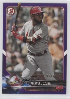 2018 Bowman Purple 76/250 Marcell Ozuna #51 0g4