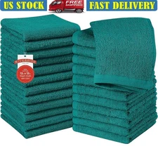 Soft Cotton Washcloths Face & Body 24 Pack High Absorbency Spa Essential New