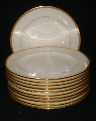 NICE Lot 11 Minton Burley Co H969 Gold Encrusted Sunburst 7.75'' Salad Plate 1903