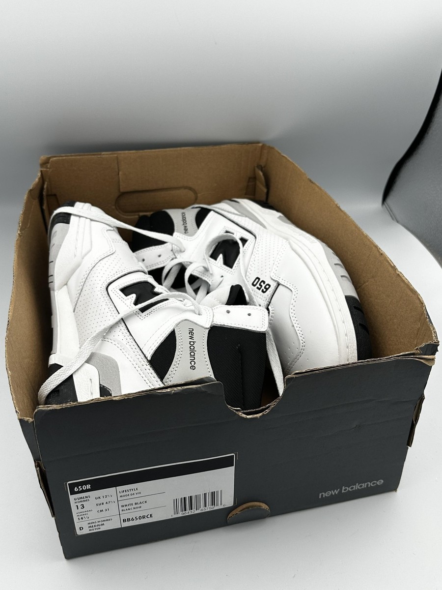 New Balance 650R Shoes Mens Size 13 White Black High Top 